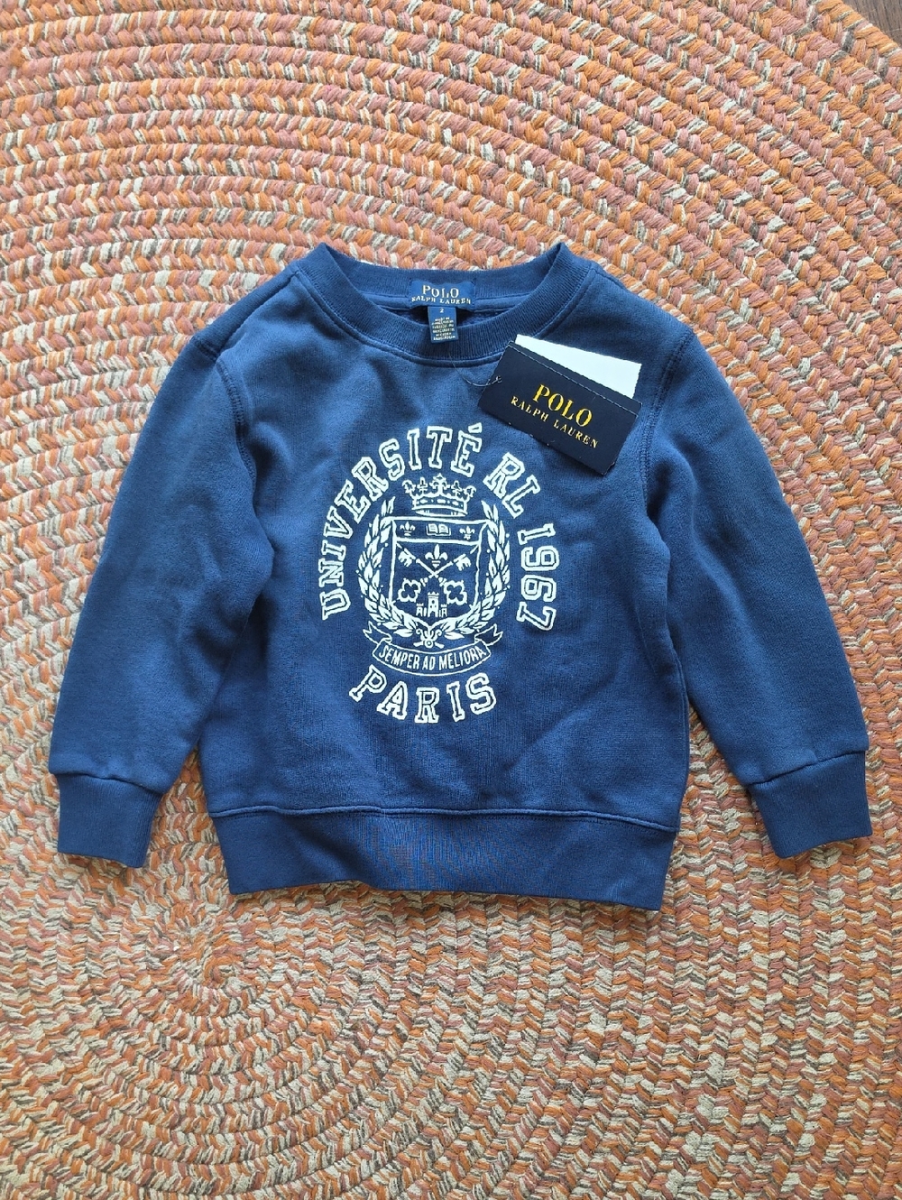 Polo by Ralph Lauren Navy Université Paris Crewneck Sweatshirt - Kids